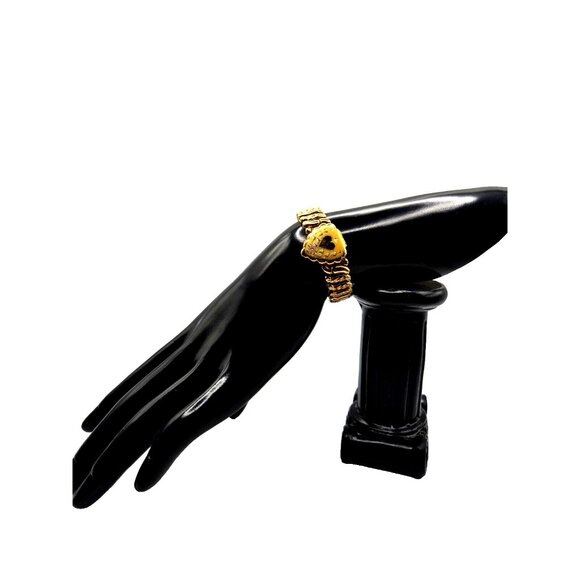 Antique "La Mode" GF SWEETHEART Heart Photo Stretch Bracelet Unique 1920s - Picture 1 of 7